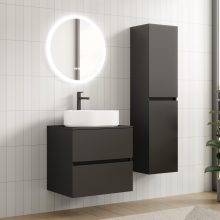 HD Zyra Antracit 60/80/100/120 komplett fürdőszoba bútor fali mosdószekrénnyel, antracit mosdópulttal és tükörrel