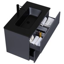 HD Torino Matt Antracit 60 fali mosdószekrény matt fekete slim mosdóval