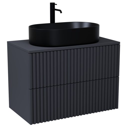 HD Rapallo Pro Matt Antracit 60 fali mosdószekrény, push-to-open mechanizmussal, antracit mosdópulttal