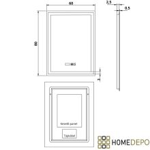 HD Rapallo Pro Matt Antracit 60 komplett fürdőszoba bútor fali push-to-open mosdószekrénnyel, antracit mosdópulttal és tükörrel