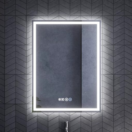 HD Rapallo Pro Matt Antracit 60 komplett fürdőszoba bútor szett fali push-to-open mosdószekrénnyel, antracit mosdópulttal, tükörrel és magasszekrénnyel