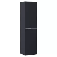 HD Carona Matt Antracit 60 komplett fürdőszoba bútor szett fali mosdószekrénnyel, szálcsiszolt króm fogantyúkkal, tölgyfa színű mosdópulttal, tükörrel és magasszekrénnyel