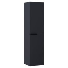 HD Cremona Matt Antracit 60 komplett fürdőszoba bútor szett fali mosdószekrénnyel, matt fekete fogantyúkkal, matt fekete slim mosdóval, tükörrel és magasszekrénnyel