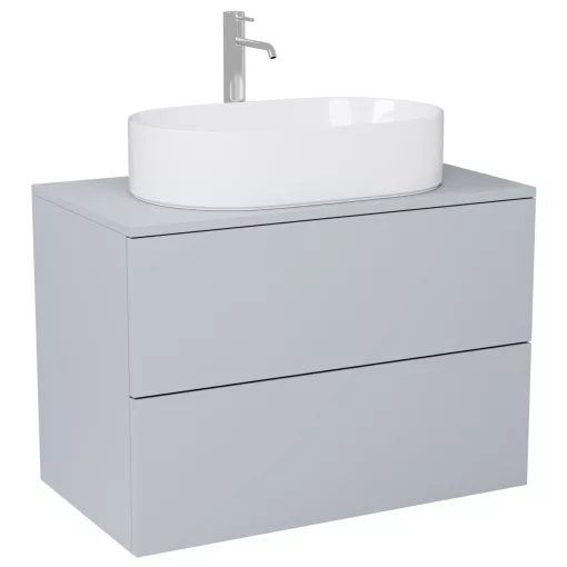 HD Zyra Pro Fume Grey 60 fali mosdószekrény, push-to-open mechanizmussal, füst szürke mosdópulttal