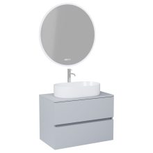 HD Zyra Fume Grey 60/80/100/120 komplett fürdőszoba bútor fali mosdószekrénnyel, füst szürke mosdópulttal és tükörrel