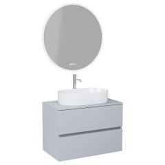   HD Zyra Fume Grey 60/80/100/120 komplett fürdőszoba bútor fali mosdószekrénnyel, füst szürke mosdópulttal és tükörrel