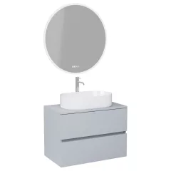   HD Zyra Fume Grey 60/80/100/120 komplett fürdőszoba bútor fali mosdószekrénnyel, füst szürke mosdópulttal és tükörrel