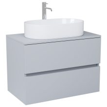 HD Zyra Fume Grey 60/80/100/120 komplett fürdőszoba bútor szett fali mosdószekrénnyel, füst szürke mosdópulttal, tükörrel és magasszekrénnyel