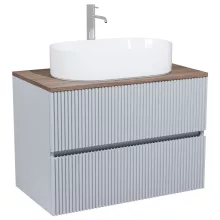 HD Turin Fume Grey 60 fali mosdószekrény tölgyfa színű mosdópulttal