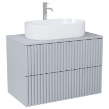 HD Rapallo Pro Fume Grey 60 fali mosdószekrény, push-to-open mechanizmussal, füst szürke mosdópulttal