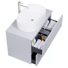 HD Turin Fume Grey 60/80 fali mosdószekrény füst szürke mosdópulttal