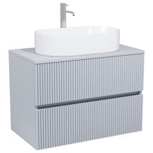 HD Turin Fume Grey 60/80 komplett fürdőszoba bútor fali mosdószekrénnyel, füst szürke mosdópulttal és tükörrel