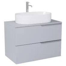 HD Carona Fume Grey 60/80 fali mosdószekrény füst szürke mosdópulttal és fényes króm fogantyúkkal