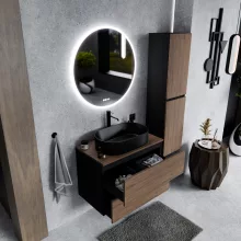 HD Zyra Black-Oak 60 fali mosdószekrény oak mosdópulttal