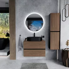 HD Zyra Black-Oak 60 fali mosdószekrény oak mosdópulttal