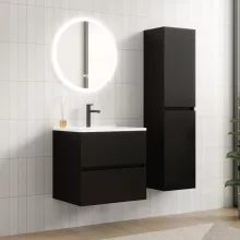 HD Aria Black 60 fali mosdószekrény fényes fehér slim mosdóval