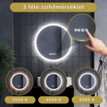 HD Aria Pro Black 60 komplett fürdőszoba bútor fali push-to-open mosdószekrénnyel, fényes fehér slim mosdóval és tükörrel