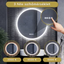 HD Zyra+ Black 80/100 komplett fürdőszoba bútor fali mosdószekrénnyel, oak mosdópulttal, kiegészítő oak fali modullal és tükörrel