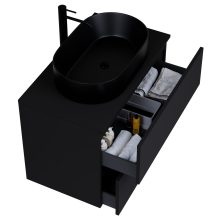 HD Zyra Black 60/80/100/120 fali mosdószekrény fekete mosdópulttal