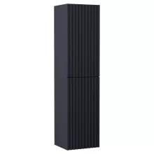 HD Rapallo Pro Matt Black 60 komplett fürdőszoba bútor szett fali push-to-open mosdószekrénnyel, tölgyfa színű mosdópulttal, tükörrel és magasszekrénnyel