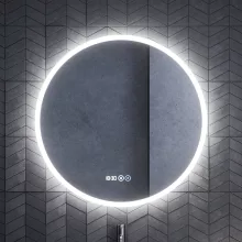 HD Aria Pro Matt Hazel 80 komplett fürdőszoba bútor fali push-to-open mosdószekrénnyel, fényes fehér slim mosdóval és tükörrel