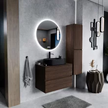HD Zyra Matt Hazel 80 fali mosdószekrény mogyoró színű mosdópulttal