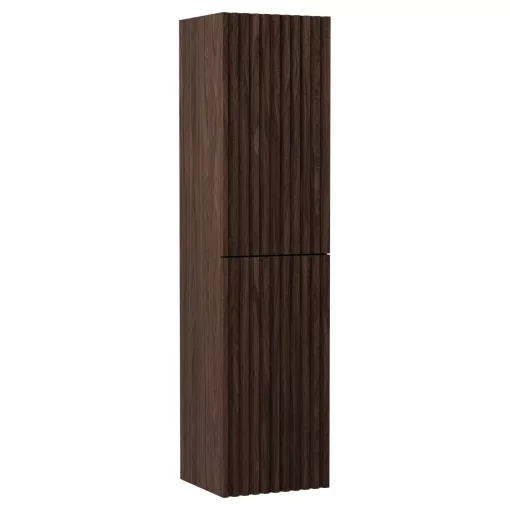 HD Ravello Pro Matt Hazel 80 komplett fürdőszoba bútor szett fali push-to-open mosdószekrénnyel, fényes fehér slim mosdóval, tükörrel és magasszekrénnyel