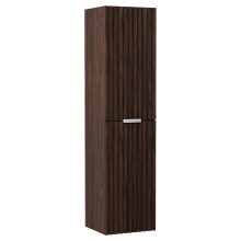 HD Rapallo Matt Hazel 80 komplett fürdőszoba bútor szett fali mosdószekrénnyel, matt fehér fogantyúval, mogyoró színű mosdópulttal, tükörrel és magasszekrénnyel