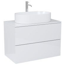 HD Zyra Pro Lacquer White 80 fali mosdószekrény, push-to-open mechanizmussal, fényes fehér mosdópulttal