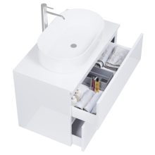 HD Zyra Lacquer White 80 fali mosdószekrény fényes fehér mosdópulttal