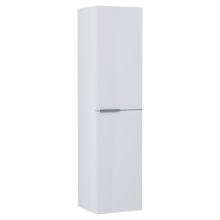 HD Cremona Lacquer White 80 komplett fürdőszoba bútor szett fali mosdószekrénnyel, szálcsiszolt króm fogantyúkkal, fényes fehér slim mosdóval, tükörrel és magasszekrénnyel