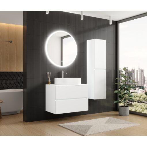 HD Zyra Silk Matt White 80 fali mosdószekrény selymes matt fehér mosdópulttal