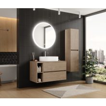 HD Zyra+ Oak 100 fali mosdószekrény oak mosdópulttal és kiegészítő oak fali modullal