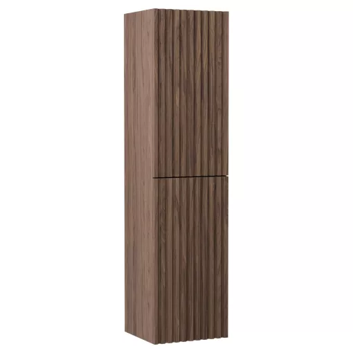 HD Ravello Pro Oak 80 komplett fürdőszoba bútor szett fali push-to-open mosdószekrénnyel, fényes fehér slim mosdóval, tükörrel és magasszekrénnyel