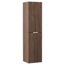 HD Ravello Oak 80 komplett fürdőszoba bútor szett fali mosdószekrénnyel, matt fehér fogantyúkkal, matt fekete slim mosdóval, tükörrel és magasszekrénnyel