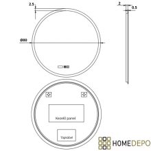 HD Aria Hickory 80 komplett fürdőszoba bútor fali mosdószekrénnyel, fényes fehér slim mosdóval és tükörrel