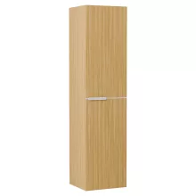 HD Cremona Hickory 80 komplett fürdőszoba bútor szett fali mosdószekrénnyel, matt fehér fogantyúkkal, matt fekete slim mosdóval, tükörrel és magas szekrénnyel