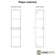 HD Aria Pro Antracit 80 komplett fürdőszoba bútor szett fali push-to-open mosdószekrénnyel, fényes fehér slim mosdóval, tükörrel és magasszekrénnyel