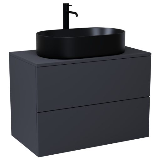 HD Zyra Pro Antracit 80 fali mosdószekrény, push-to-open mechanizmussal, antracit mosdópulttal