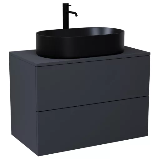 HD Zyra Pro Antracit 80 fali mosdószekrény, push-to-open mechanizmussal, antracit mosdópulttal