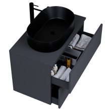 HD Zyra Pro Antracit 80 fali mosdószekrény, push-to-open mechanizmussal, antracit mosdópulttal