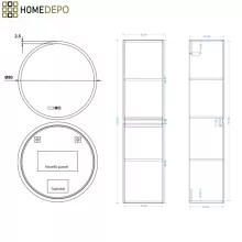 HD Zyra Antracit 80 komplett fürdőszoba bútor szett fali mosdószekrénnyel, antracit mosdópulttal, tükörrel és magasszekrénnyel