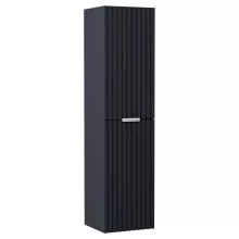 HD Ravello Matt Antracit 80 komplett fürdőszoba bútor szett fali mosdószekrénnyel, matt fehér fogantyúkkal, fényes fehér slim mosdóval, tükörrel és magasszekrénnyel