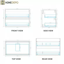 HD Cremona Matt Antracit 80 fali mosdószekrény matt fekete fogantyúkkal és fényes fehér slim mosdóval