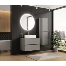 HD Zyra Fume Grey 80 fali mosdószekrény oak mosdópulttal