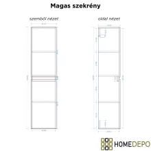 HD Aria Black-Oak 80 komplett fürdőszoba bútor szett fali mosdószekrénnyel, fényes fehér slim mosdóval, tükörrel és magasszekrénnyel