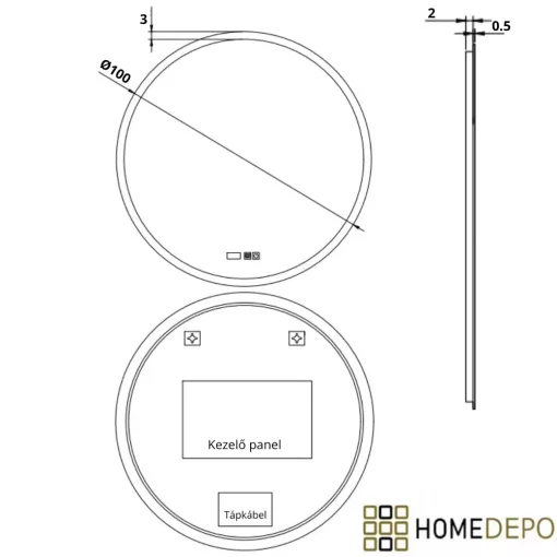 HD Zyra Pro+ Black-Oak 100 komplett fürdőszoba bútor szett fali push-to-open mosdószekrénnyel, oak mosdópulttal, kiegészítő oak fali modullal, tükörrel és magasszekrénnyel