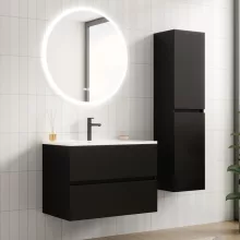 HD Aria Black 80 fali mosdószekrény fényes fehér slim mosdóval