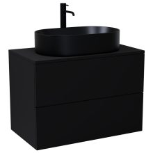 HD Zyra Pro Black 80 fali mosdószekrény, push-to-open mechanizmussal, fekete mosdópulttal