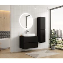 HD Zyra Black 80 fali mosdószekrény fekete mosdópulttal